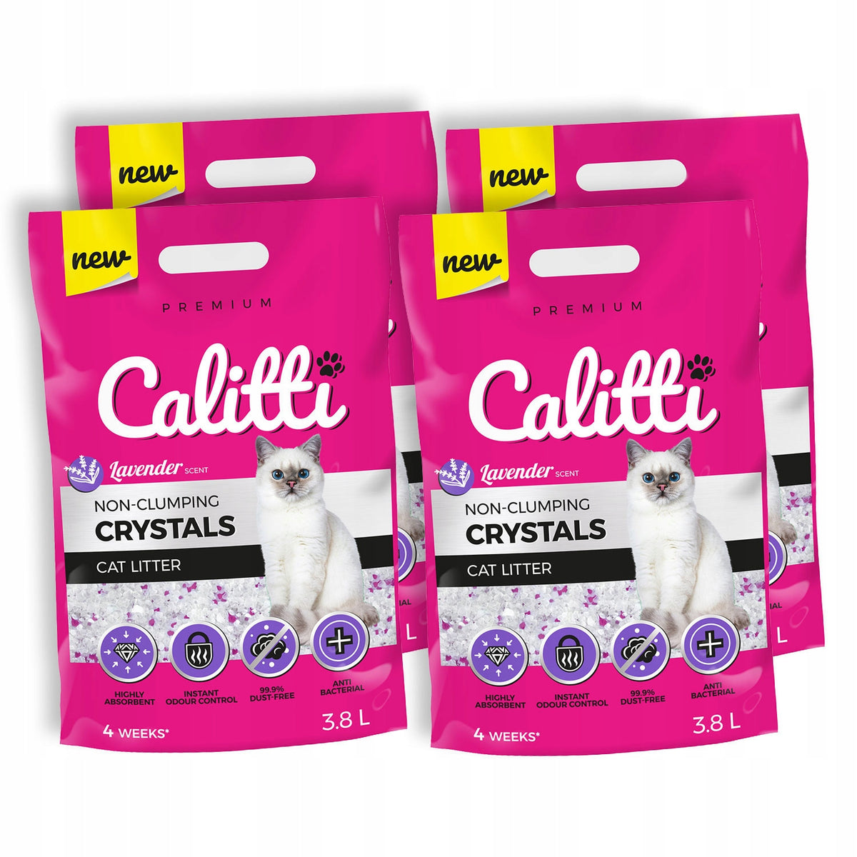 CALITTI Crystals Lavender SILICONE LITTER 4x3,8L = 15,2L