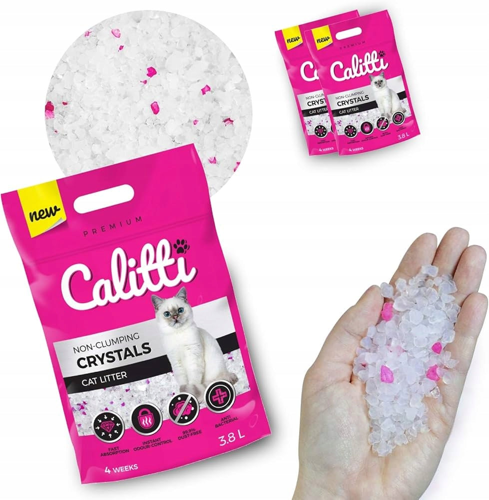 CALITTI Crystals Silicone Cat Litter Dust-Free 8x3,8L Set Brand Calitti