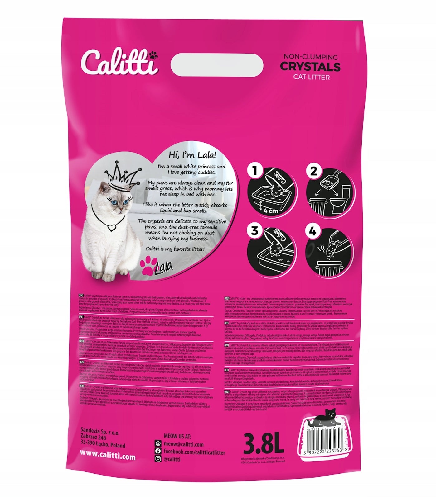 CALITTI Crystals Silicone Cat Litter Dust-Free 8x3,8L Set Manufacturer code 5903641429382