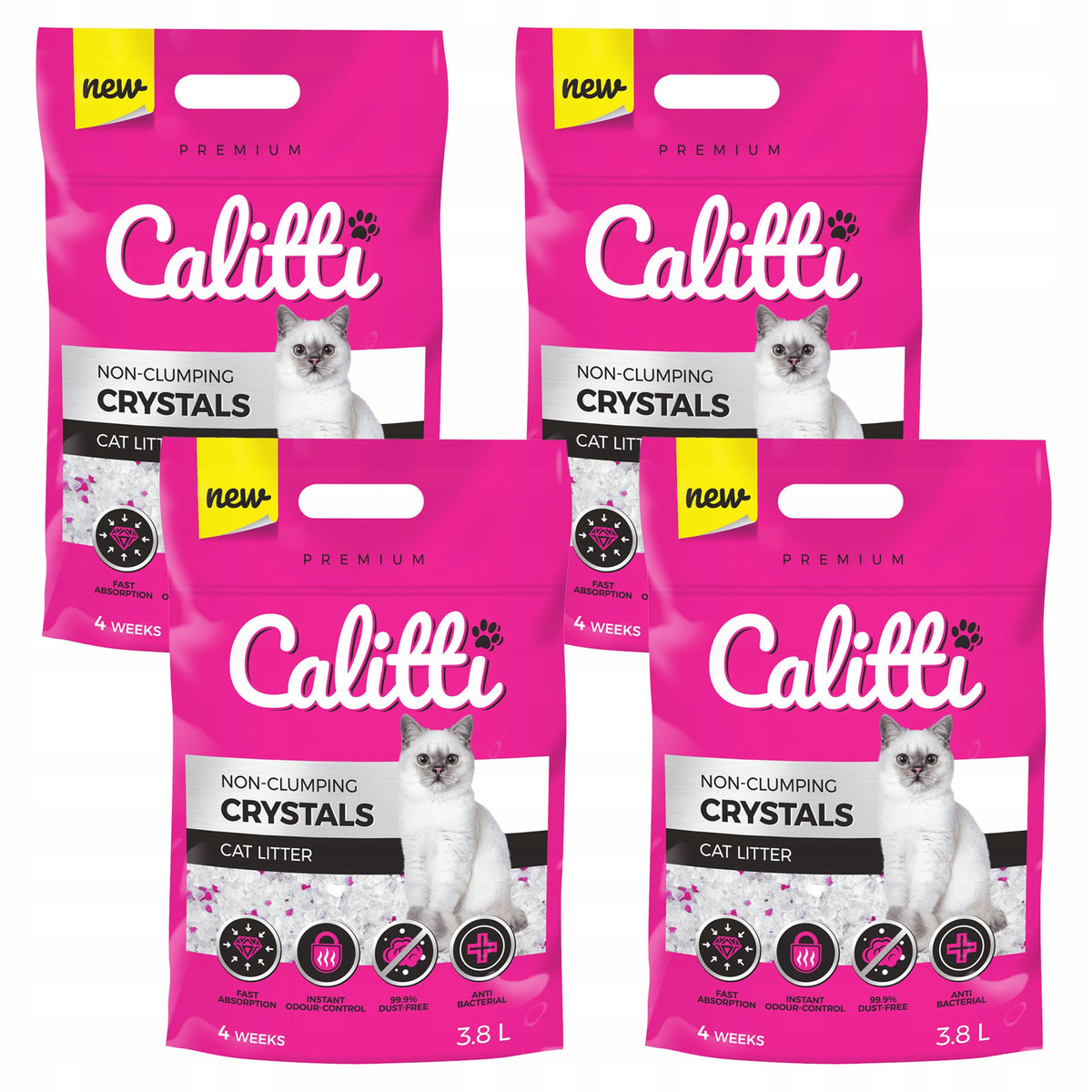 CALITTI Crystals Silicone Litter Box for Cat Litter Box 4 x 3,8L