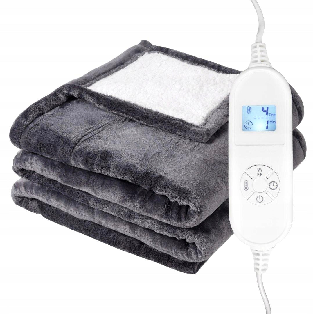 CALORIS ELECTRIC BLANKET, 120X160 CM, PLUSH, REMOTE CONTROL, TIMER, 120W, WASHABLE
