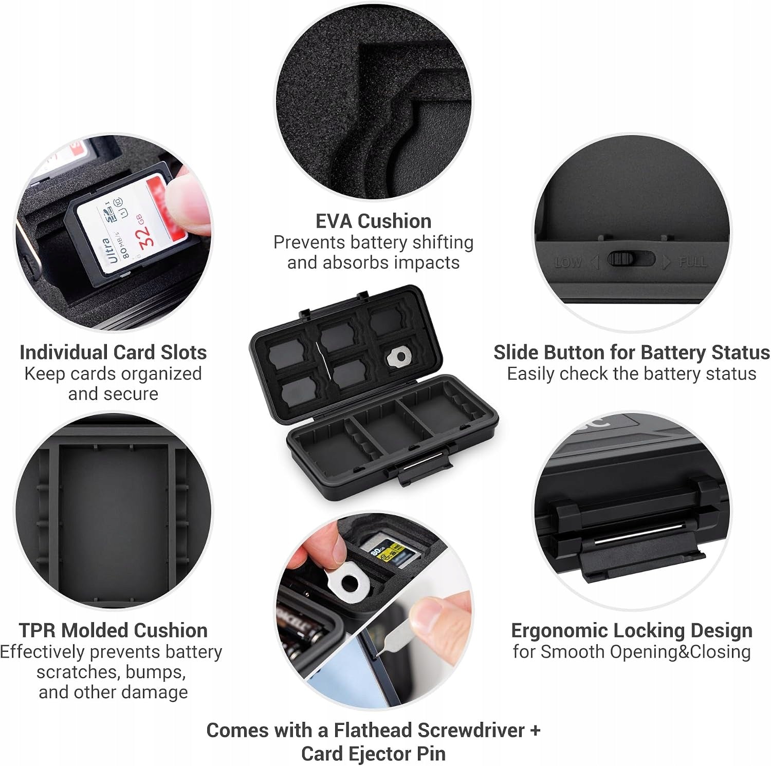 CAMERA BATTERY CASE AND 3IN1 MEMORY CARDS WATERPROOF Manufacturer no brand