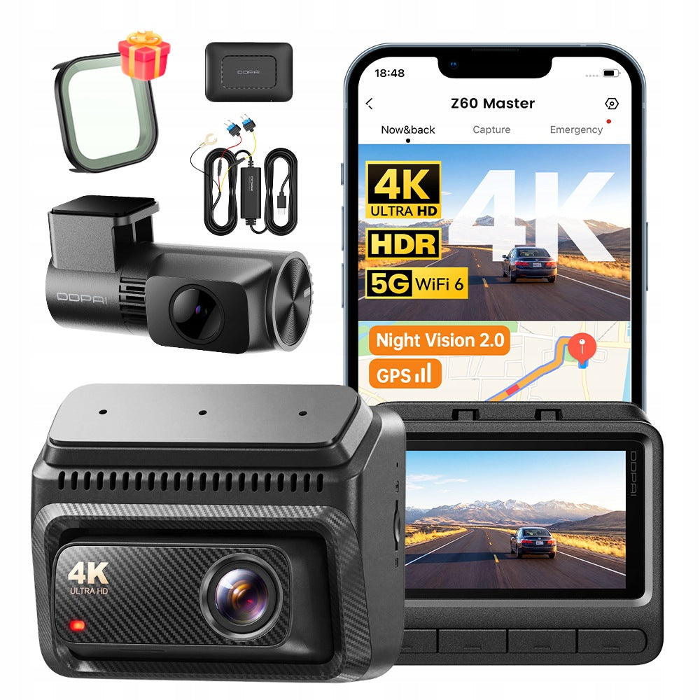 CAMERA DDPAI Z60 MASTER VIDEO RECORDER 4K HDR +2K REAR +MODULE 4G SET