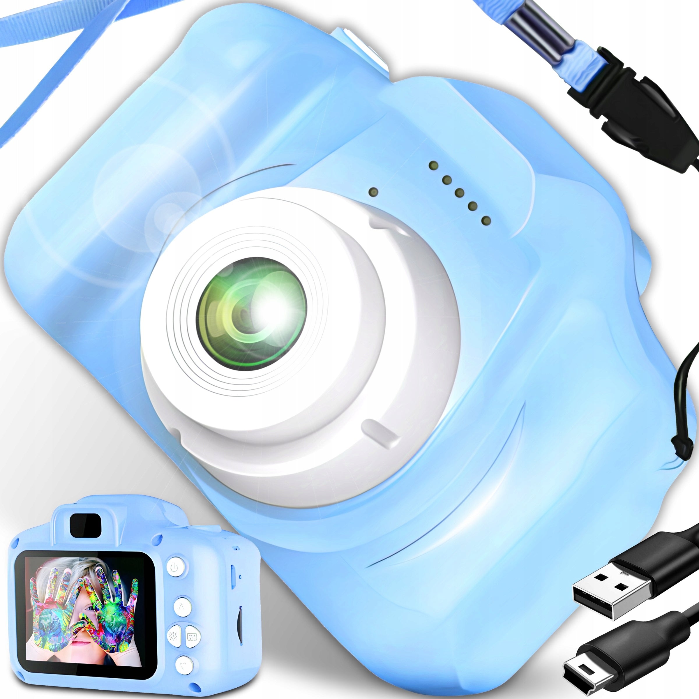 CAMERA DIGITAL CAMERA FOR KIDS FULL HD 1080p 1440p 3 MPX GAMES LANYARD SET Packaging status original