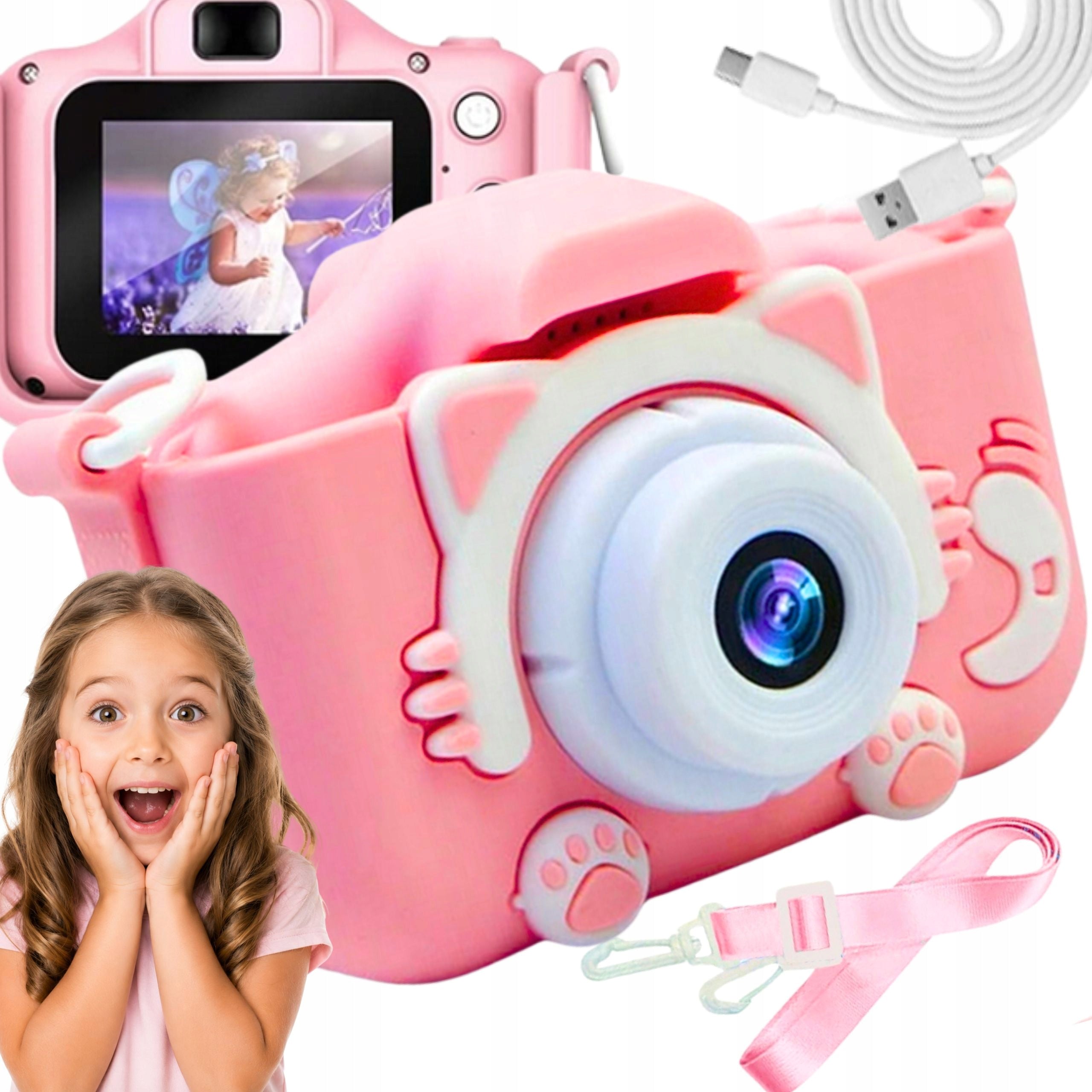 CAMERA DIGITAL KITTEN PINK DIGITAL CAMERA FOR CHILDREN CAT