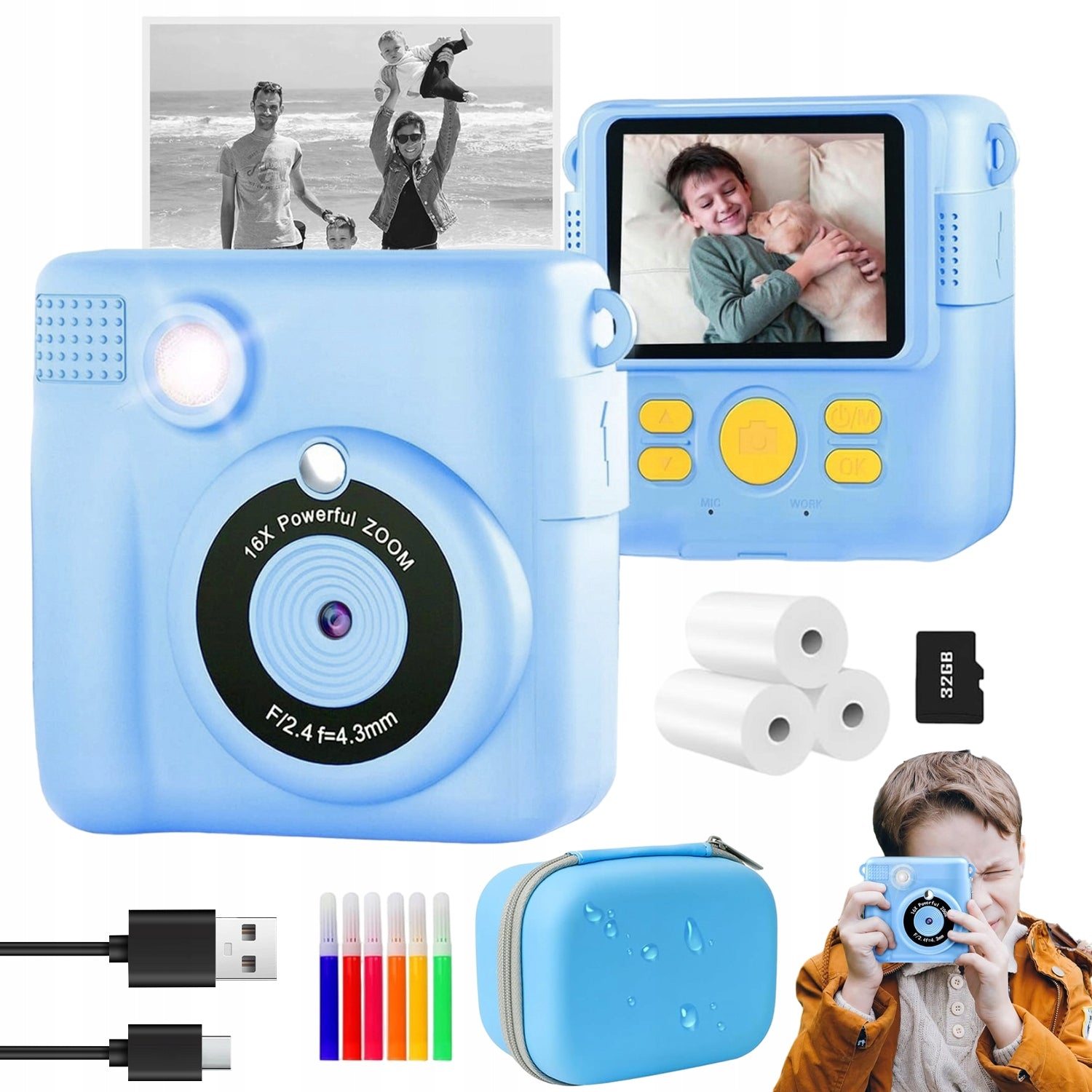 CAMERA FOR CHILDREN DIGITAL INSTANT PRINTING 3 ROLLS