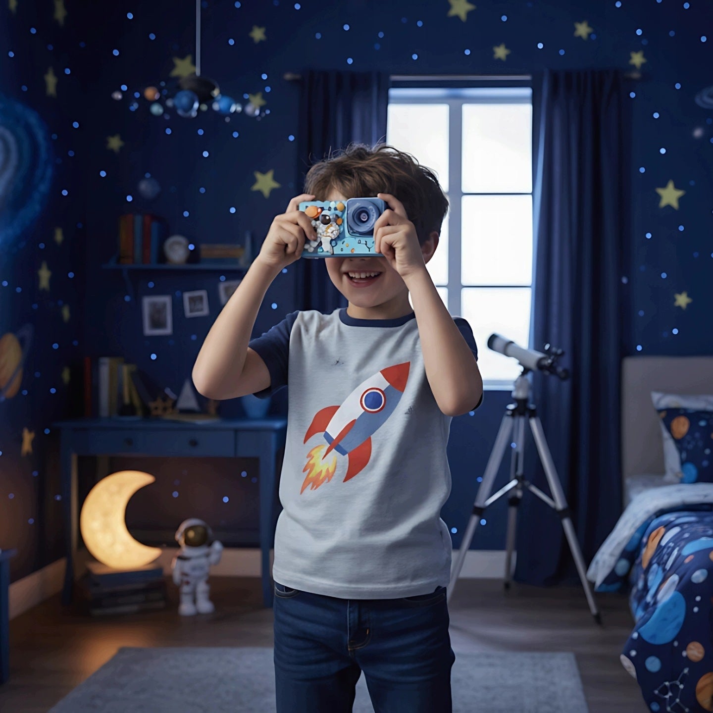 CAMERA FOR CHILDREN DIGITAL PHOTO 40Mpx TOY GAMES SOLID + FREEBIE Manufacturer code APARAT DLA DZIECI CYFROWY ASTRONAUTA + 32GB