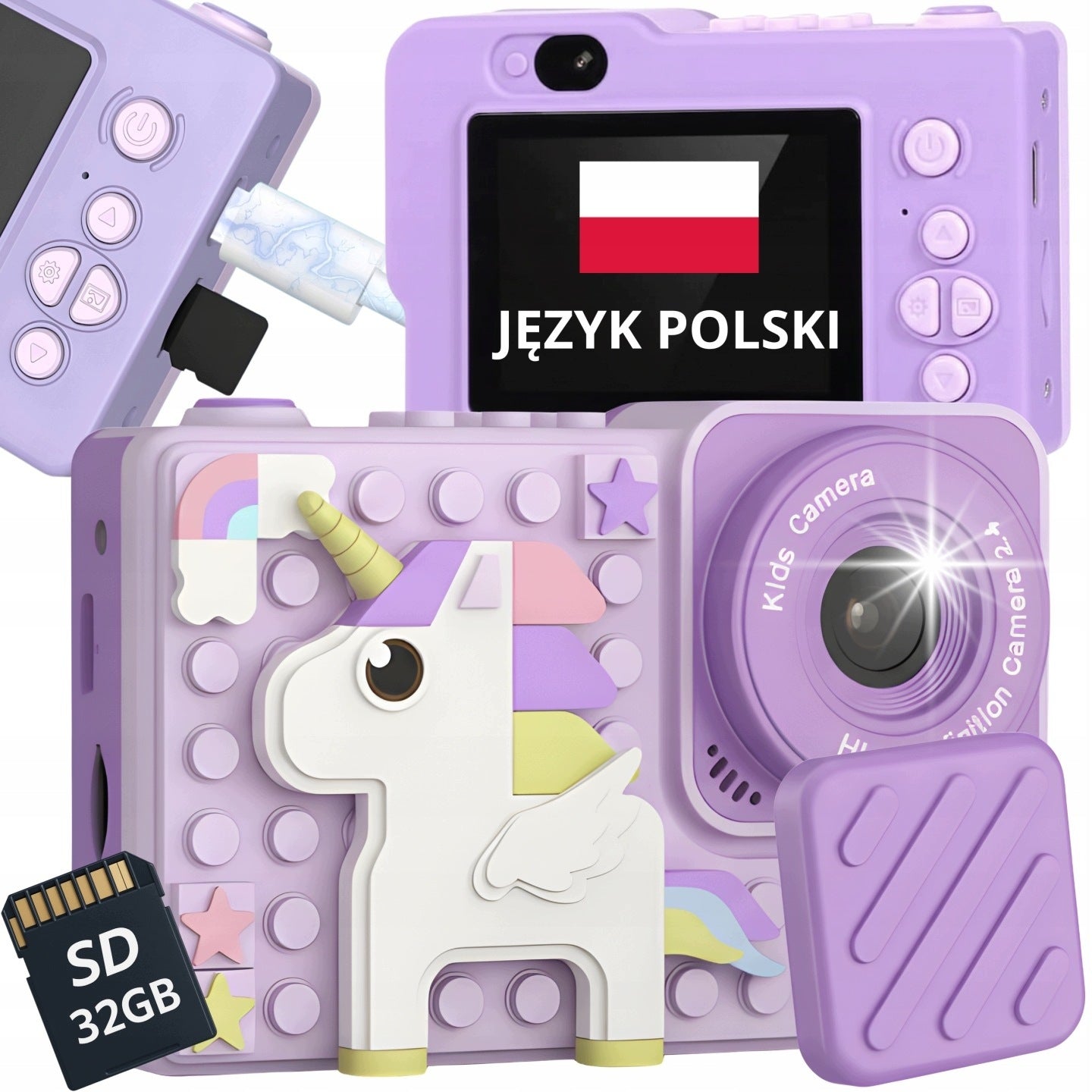 CAMERA FOR CHILDREN DIGITAL PHOTO 40Mpx TOY GAMES SOLID + FREEBIE