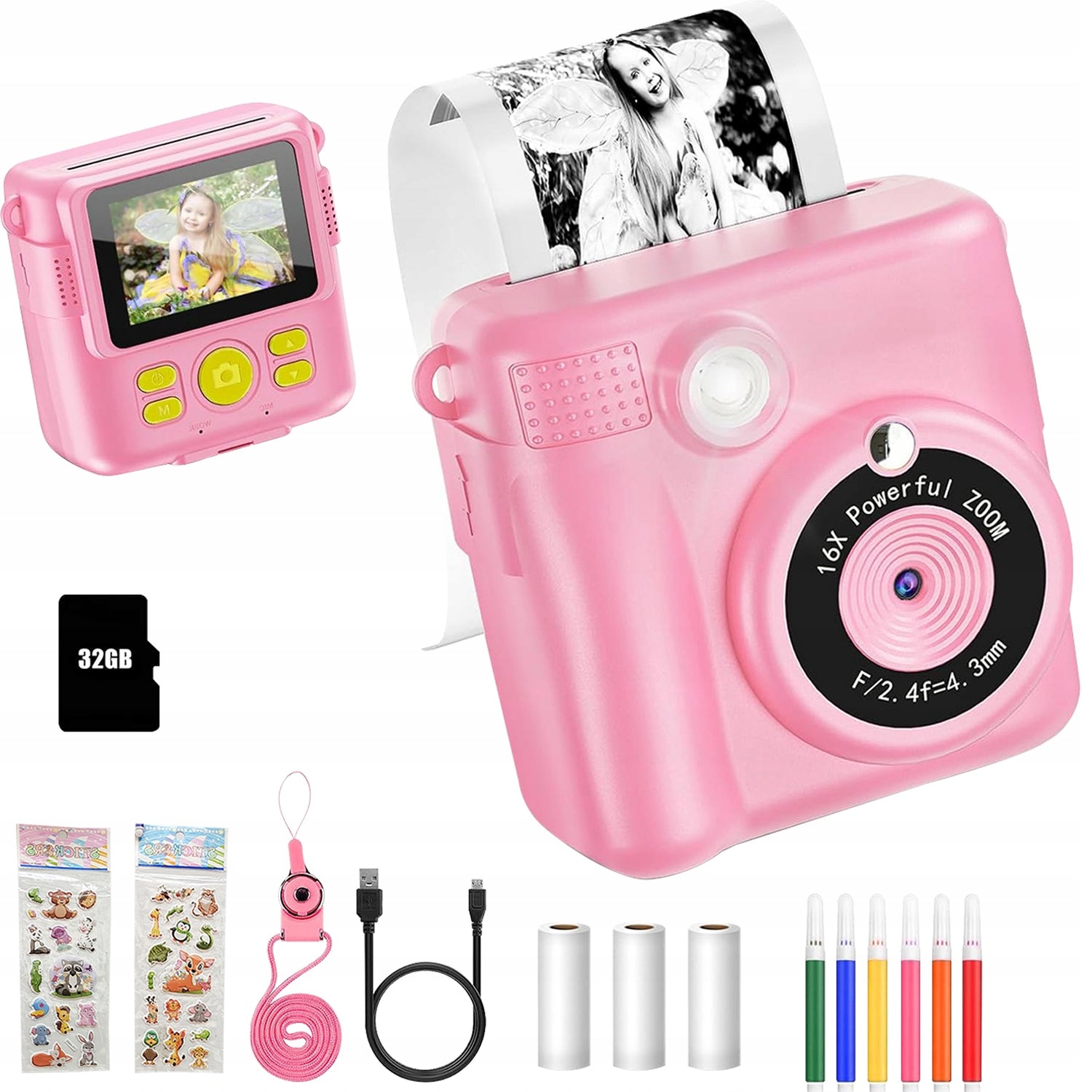 CAMERA FOR CHILDREN DOUBLE SELFIE 2.0 MP MEMORY CARD 32GB