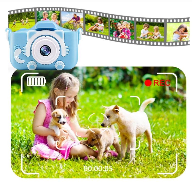 CAMERA FOR CHILDREN DOUBLE SELFIE KITTY 40 MPX MEMORY CARD Packaging status original