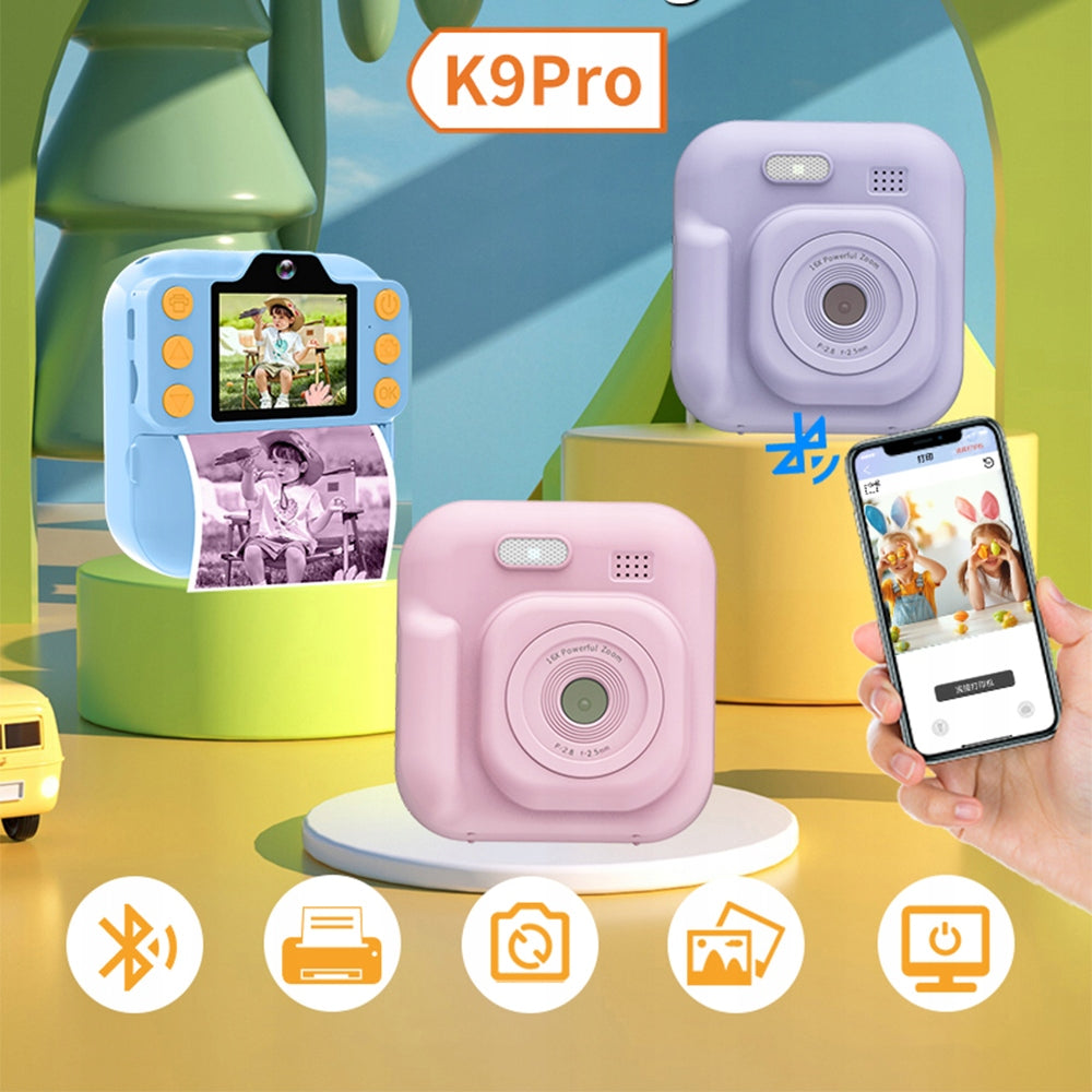 CAMERA FOR CHILDREN INSTANT PHOTO PRINTER PURPLE + 3 ROLLS Brand no brand