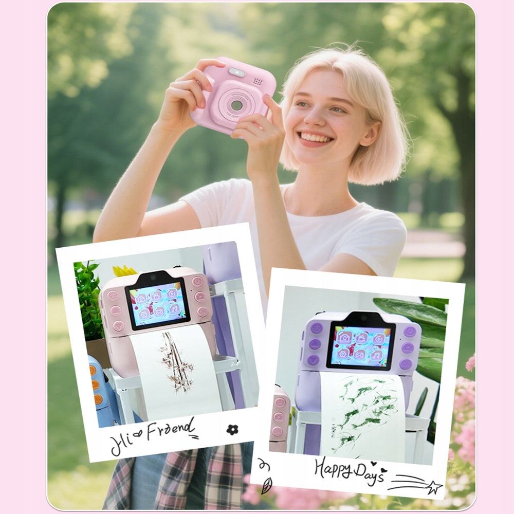 CAMERA FOR CHILDREN INSTANT PHOTO PRINTER PURPLE + 3 ROLLS Model K9Pro