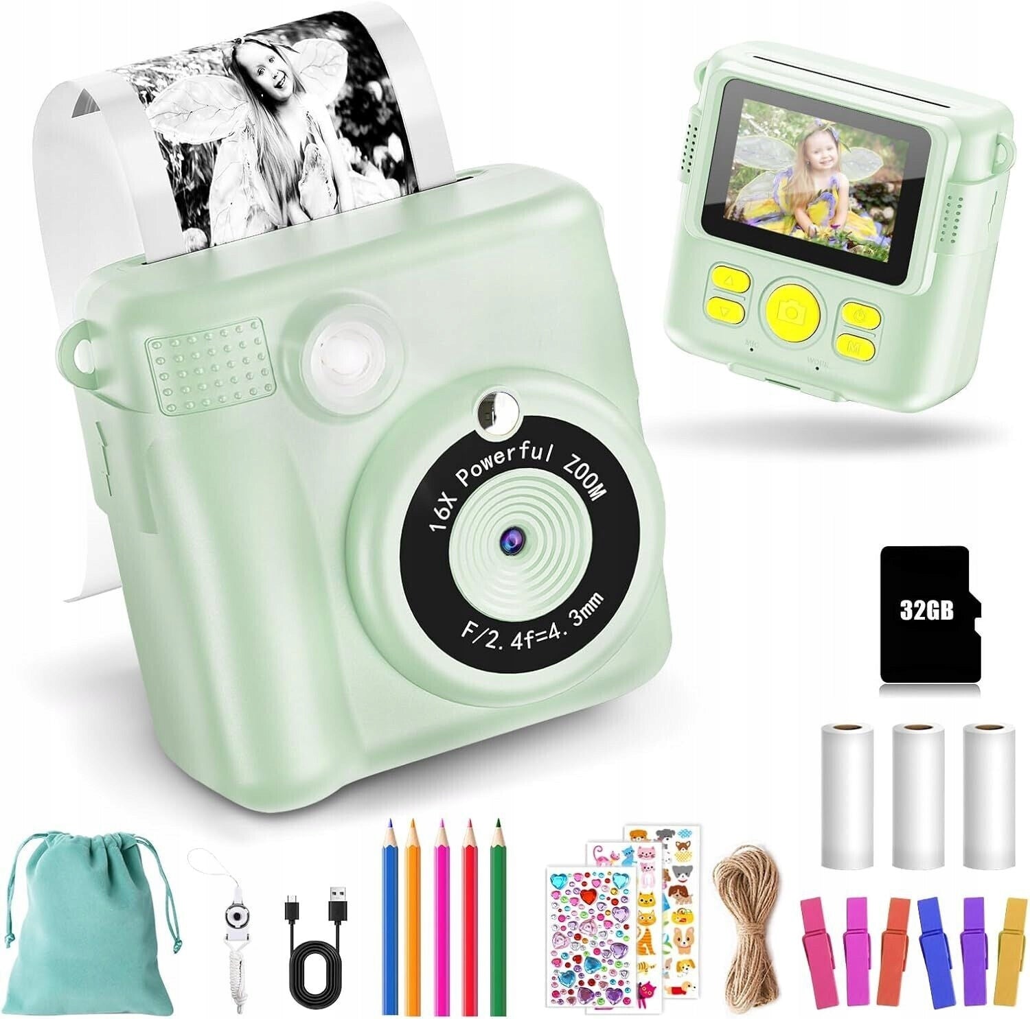 CAMERA FOR CHILDREN INSTANT PHOTOS BLACK AND WHITE ABS-681