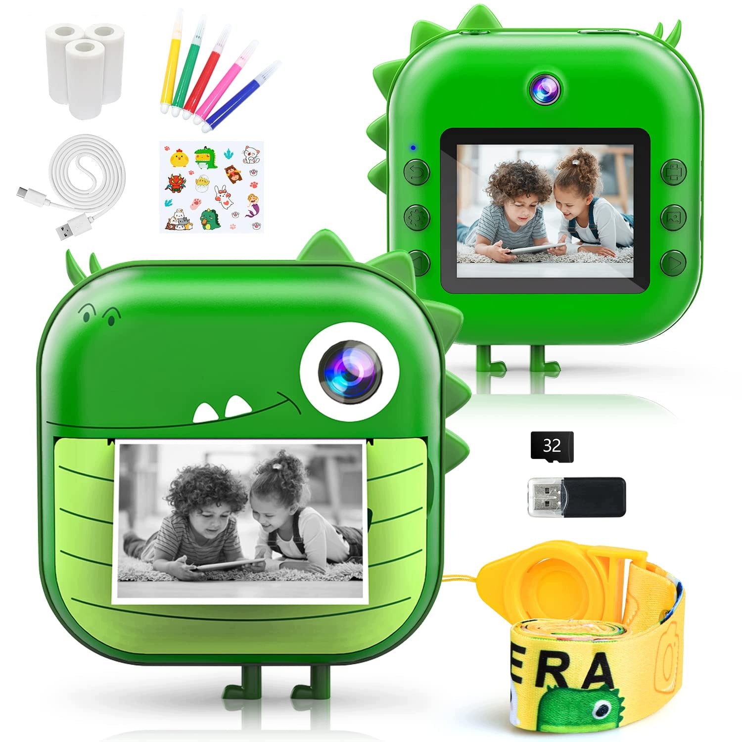 CAMERA FOR CHILDREN INSTANT PRINTING DINOSAUR SET