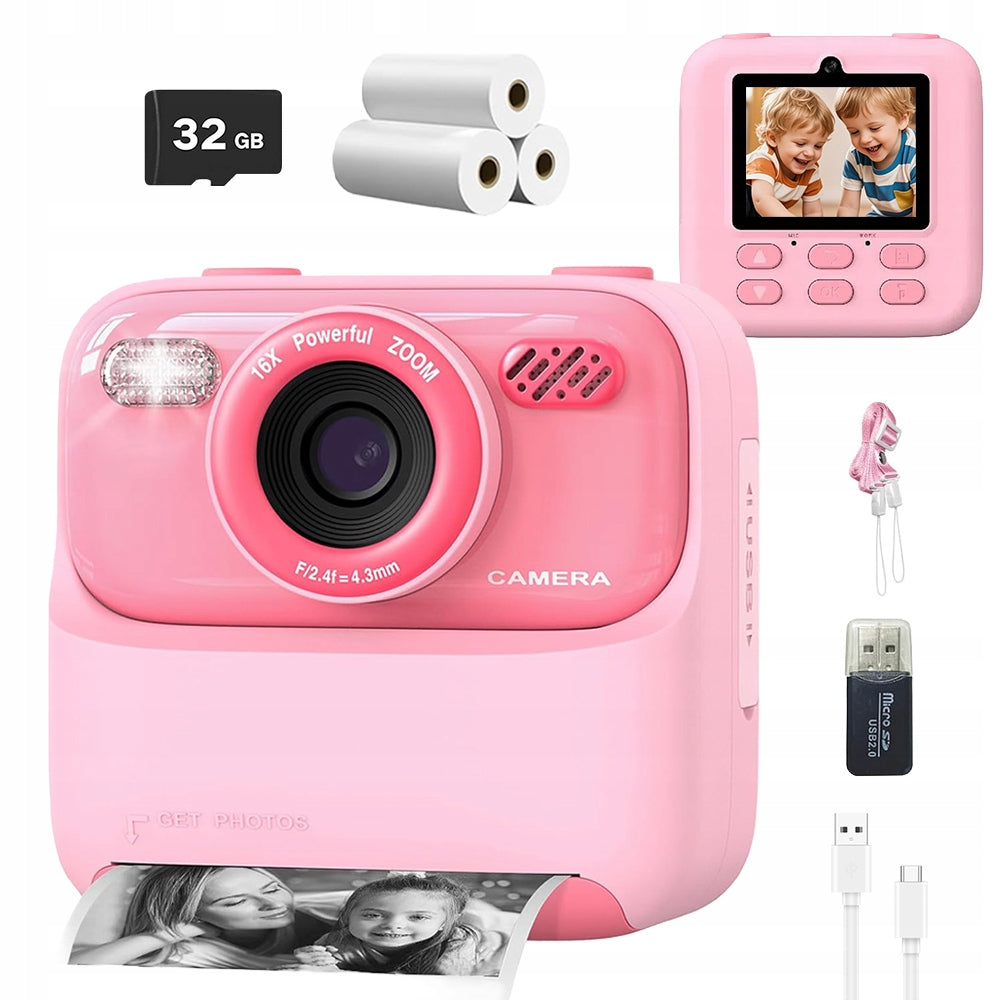 CAMERA FOR CHILDREN WITH 32GB 1200MAH INSTANT PRINT MULTIMEDIA FUNCTIONS