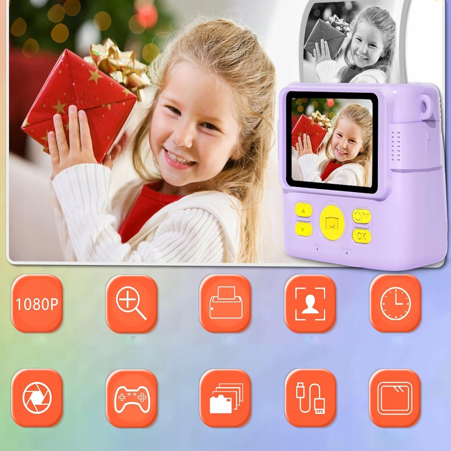 CAMERA FOR CHILDREN WITH THERMAL PRINTER 32GB CAMERA GIFT Brand Bedee