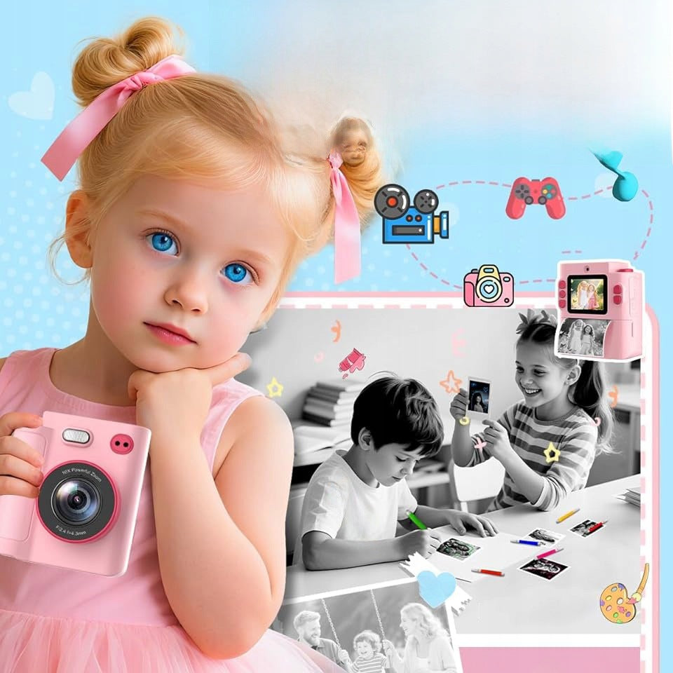CAMERA FOR YOUNG CHILDREN DIGITAL INSTANT WITH PRINTER Model xvscv