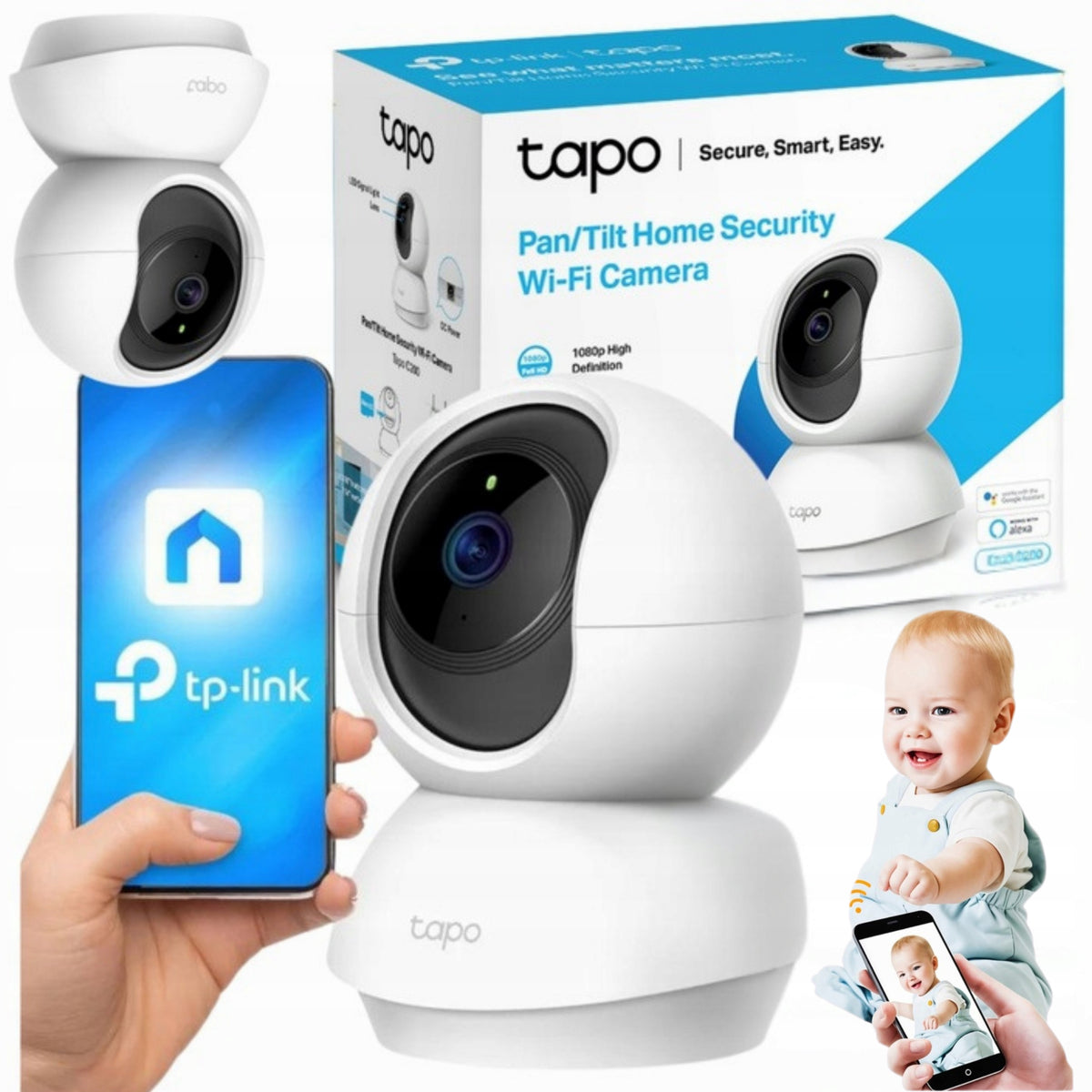 CAMERA INDOOR CAMERA FOR HOME OFFICE SURVEILLANCE ROTATING Packaging status original