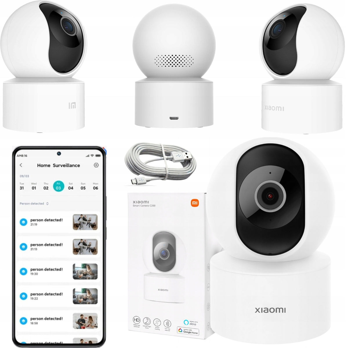CAMERA INDOOR CAMERA FOR OFFICE HOME SURVEILLANCE XIAOMI ROTATING NANNY