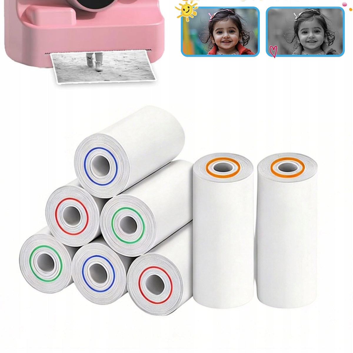 CAMERA PAPER PRINT THERMAL PRINTING ROLLS CARTRIDGES 8PCS