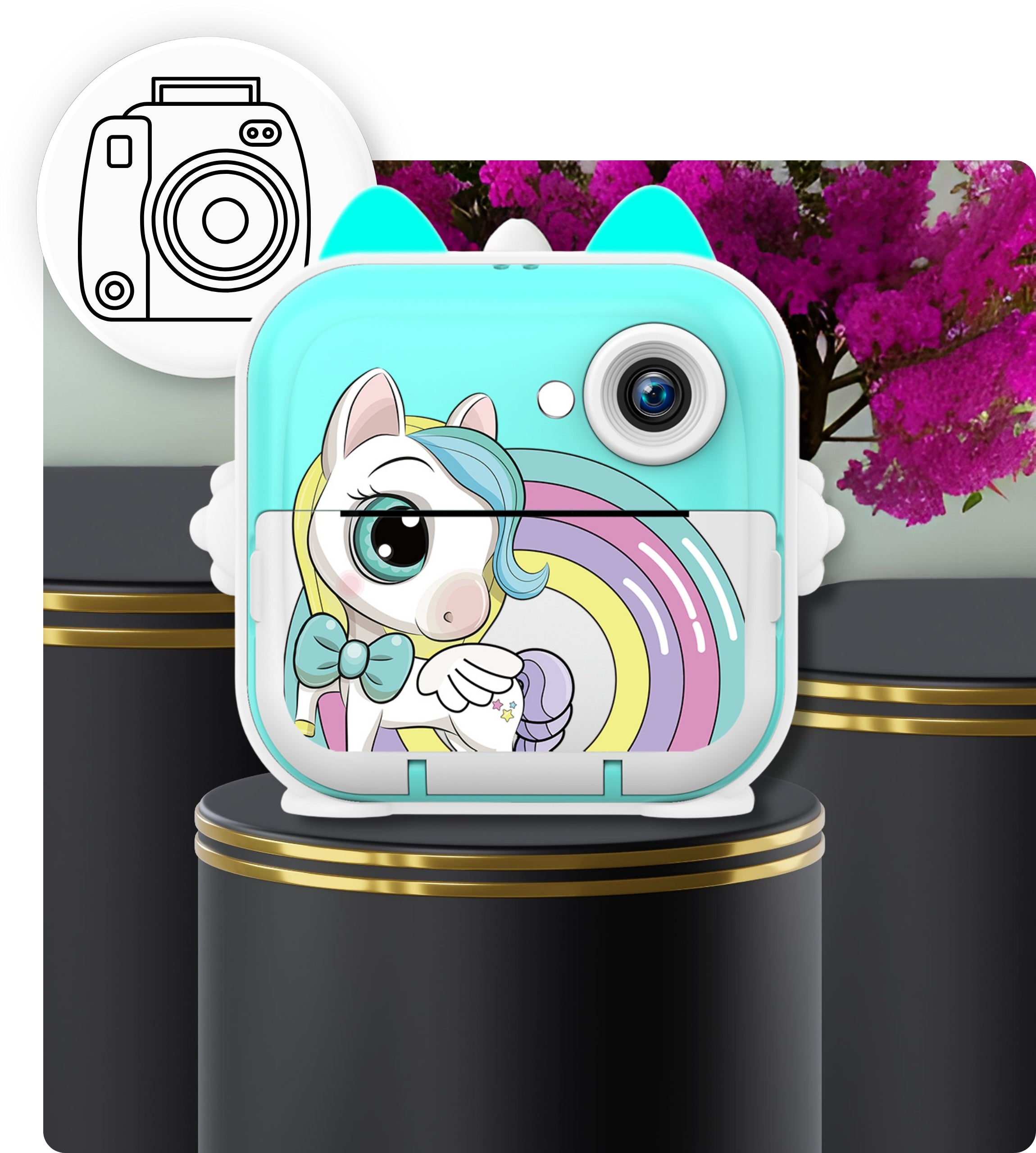 CAMERA PRINTER INSTANT MINI PRINTER game camera kids Manufacturer code Mini drukarka aparat natychmiastowy naklejka