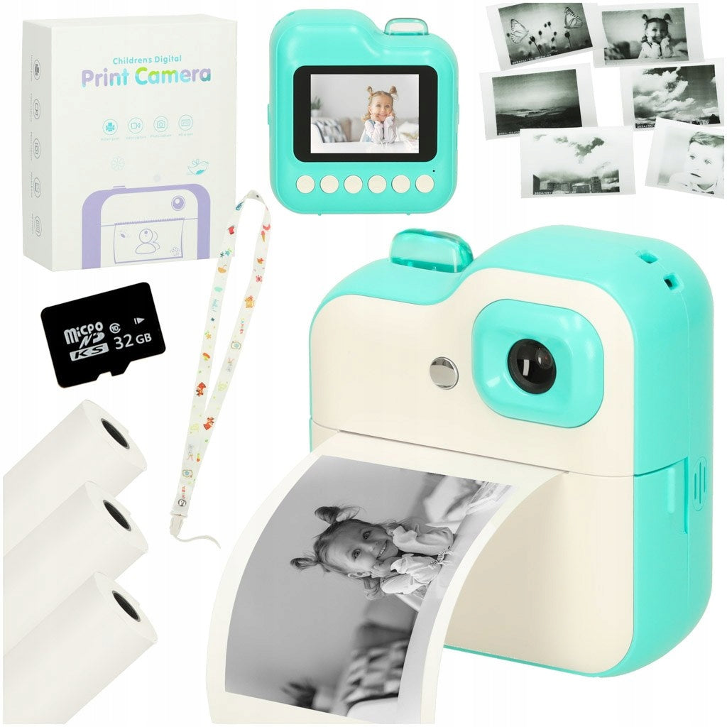 CAMERA PRINTER PRINT INSTANT THERMAL 32GB 3 ROLLS