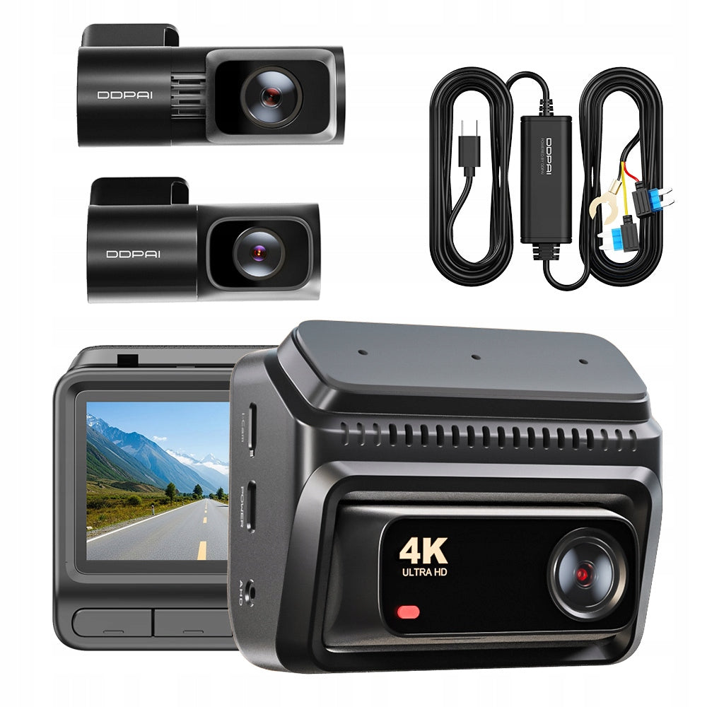 CAMERA VIDEO RECORDER DDPAI Z60T 4K HDR FRONT REAR INTERIOR +HARDWIRE KIT