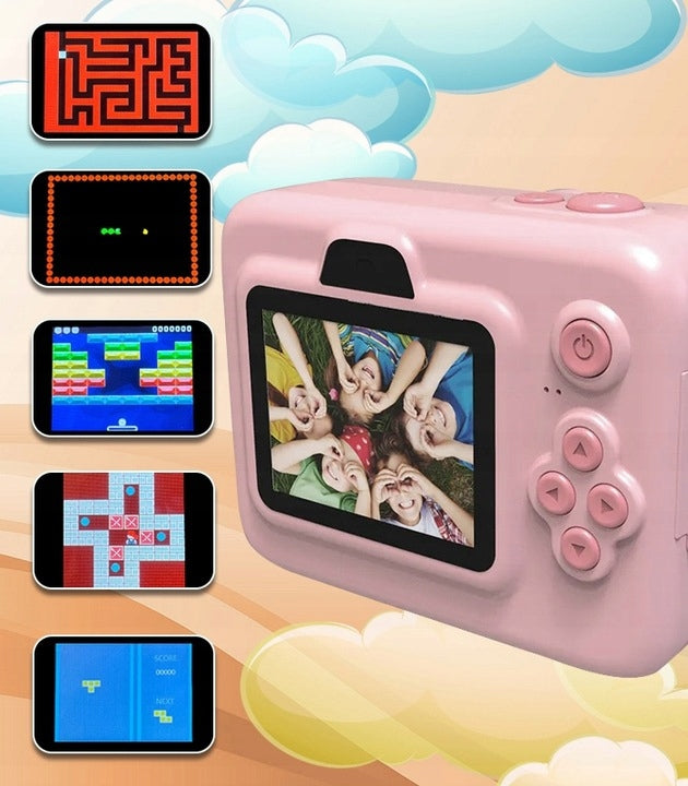 CAMERA WITH PRINTER PINK VIDEO GAME PRINTING 3 ROLLS USB Packaging status original