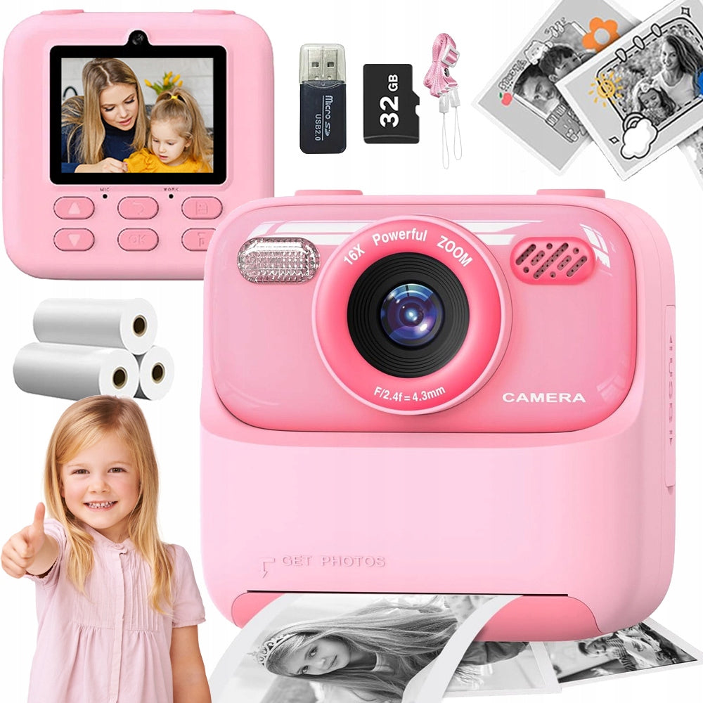 CAMERAS FOR CHILDREN INSTANT DIGITAL VIDEO RECORDING PLAYER PINK