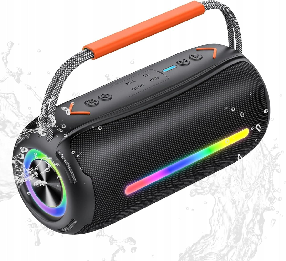 CAMPING BLACK PORTABLE BLUETOOTH SPEAKER 20W IPX6 DSP RGB 10H