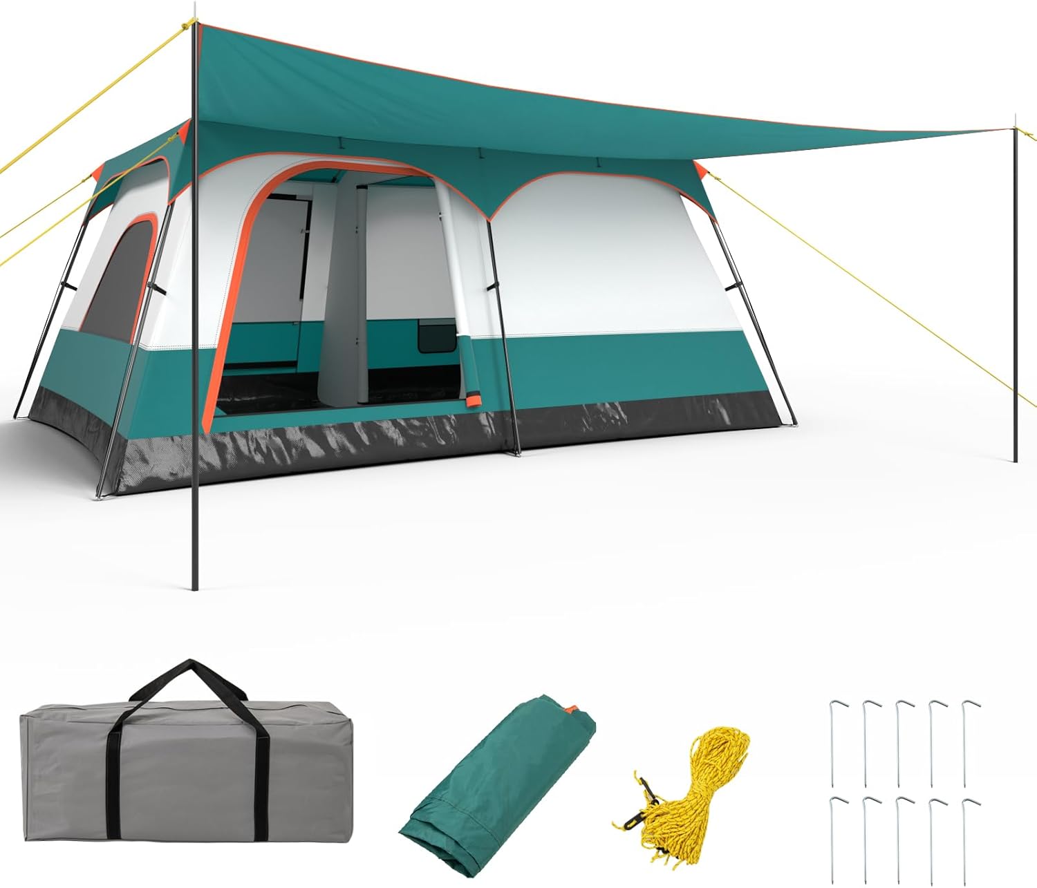 CAMPING FAMILY TENT 8 PEOPLE TUNNEL VESTIBULE FLOOR