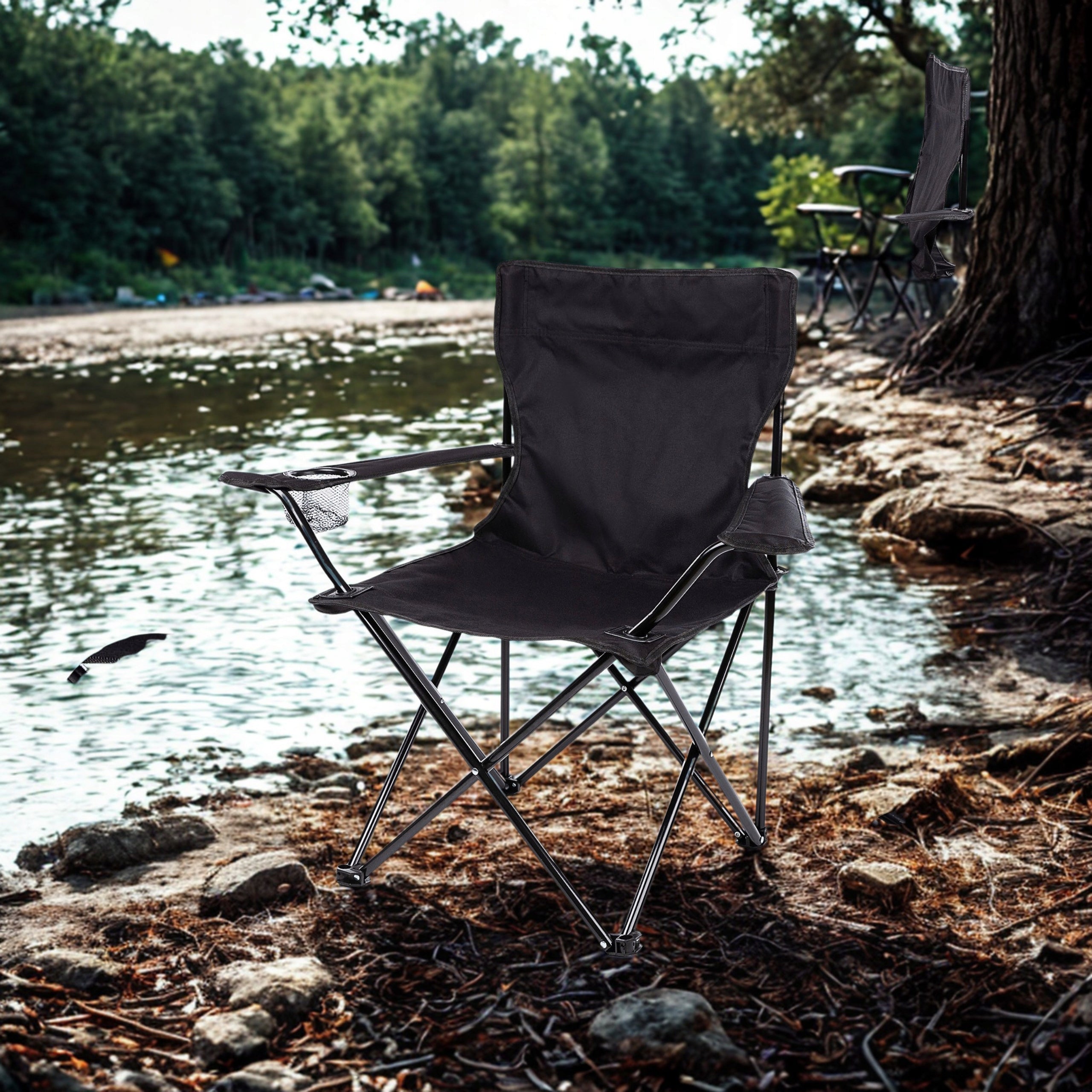 CAMPING FOLDING FISHING CHAIR LARGE BLACK MONTESSA EAN (GTIN) 5903843216339