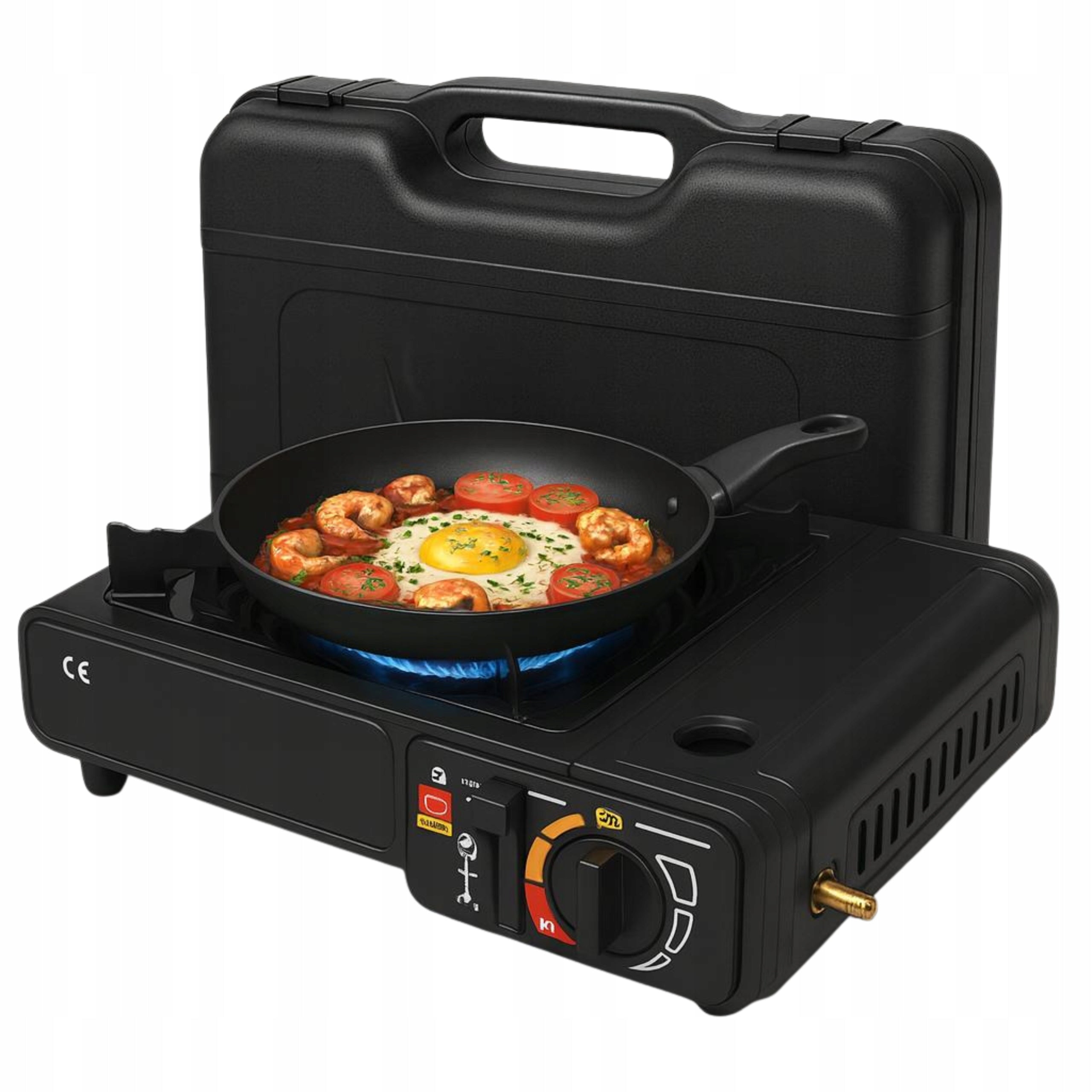 CAMPING GAS COOKER WITH SUITCASE AND ADAPTER Packaging status original