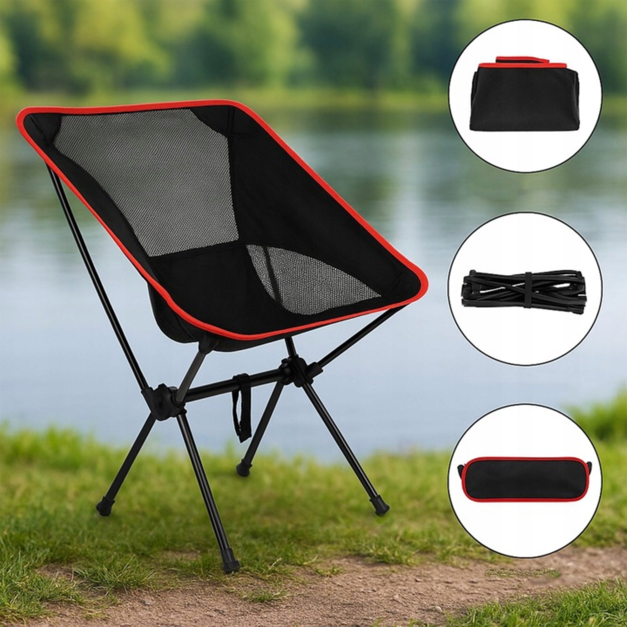 CAMPING HIKING CHAIR FOLD-OUT COMFORTABLE FOR FISHING 120KG Packaging status original