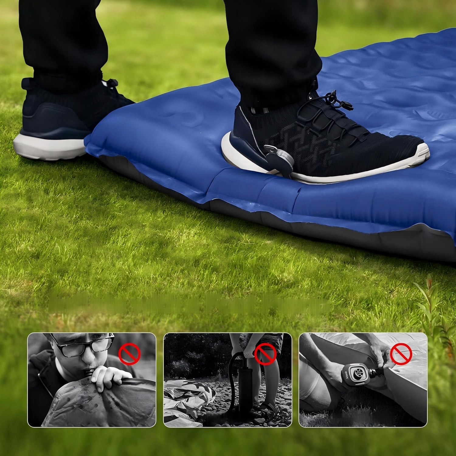 CAMPING MATTRESS INFLATABLE SELF INFLATING WITH FOOT PUMP HIKING MAT Manufacturer code MATERAC SAMOPOMPUJĄCY TSHJ