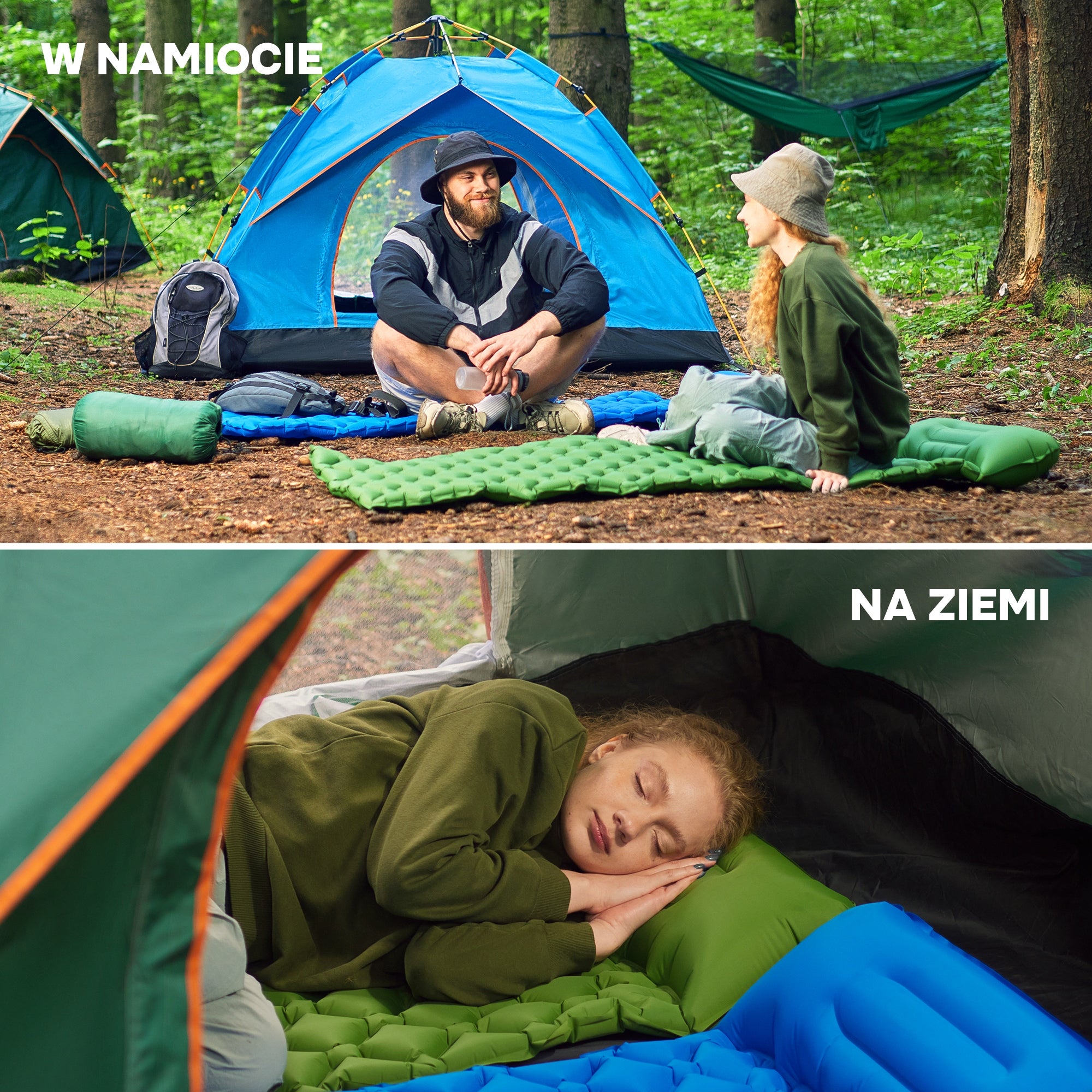 CAMPING MATTRESS ULTRA-LIGHT WITH PILLOW 180X65CM FOR TENT Brand no brand