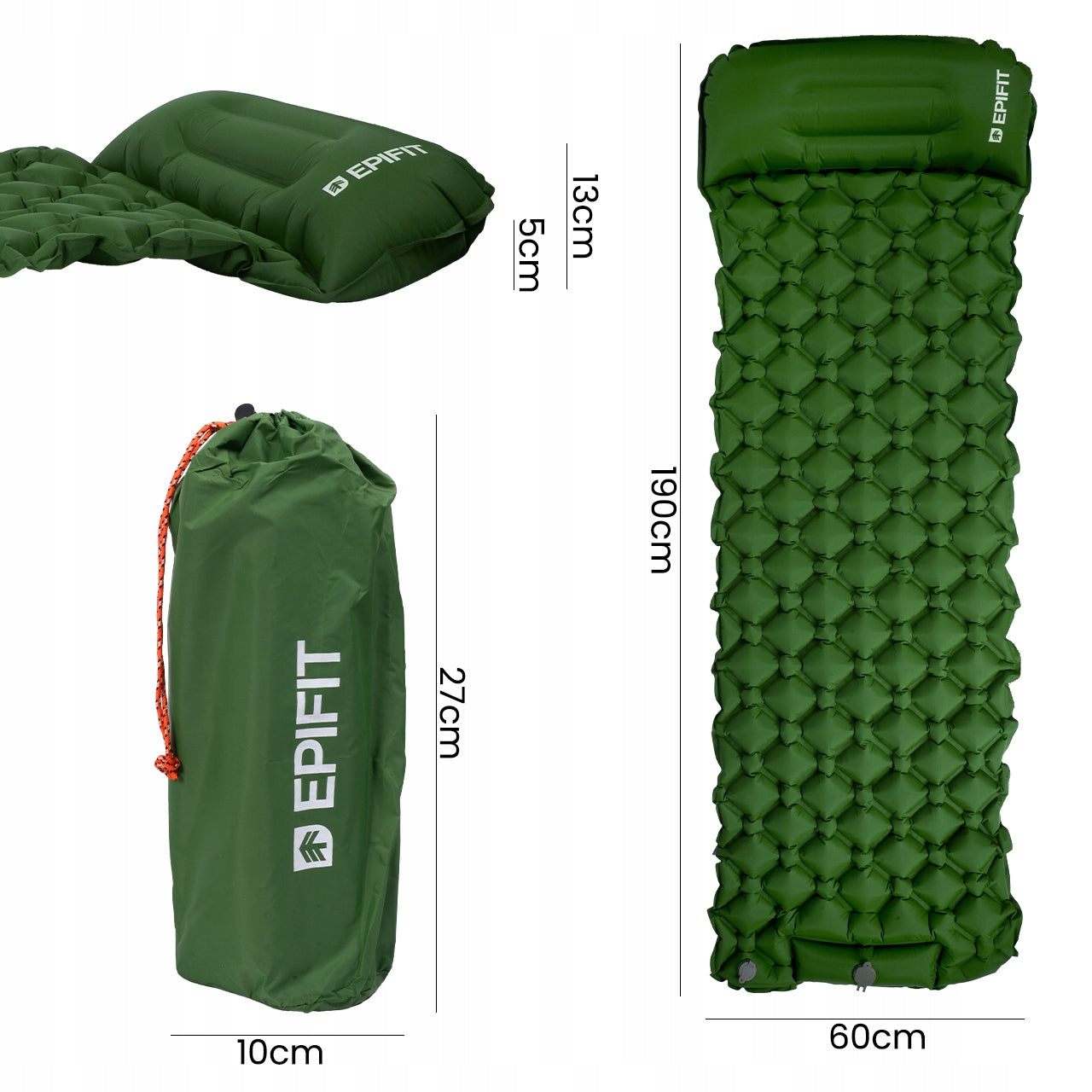 CAMPING SELF-INFLATING MATTRESS BUILT-IN PUMP ROLL-UP MAT Manufacturer code 112759