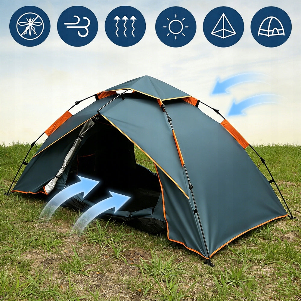 CAMPING TENT 2 PERSON SELF-FOLDING HYDRAULIC WATERPROOF LIGHT Type single layer (without flysheet)