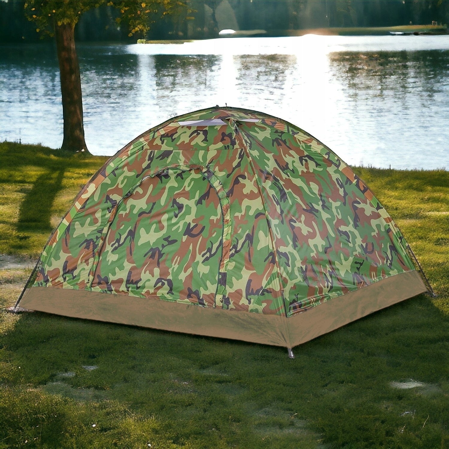 CAMPING TENT 3 PERSON WATERPROOF WITH MOSQUITO NET LARGE CAMO Brand no brand