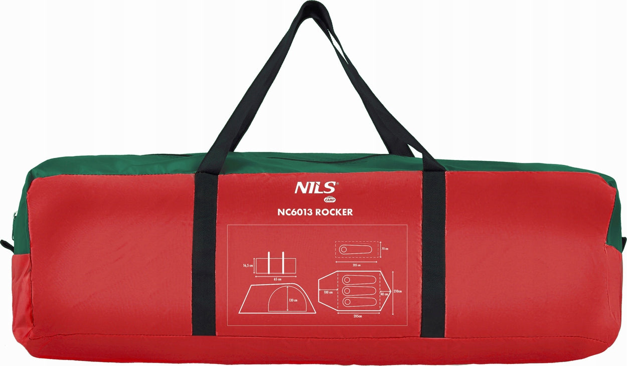CAMPING TENT 3 PERSONS NILS CAMP ROCKER 345 x 210 x 130 cm Type double layer (with flysheet)