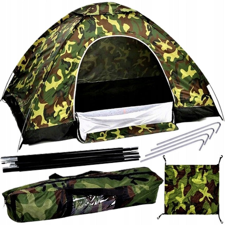 CAMPING TENT 6 PERSON CAMO WATER RESISTANT MOSQUITO NET CAMPING