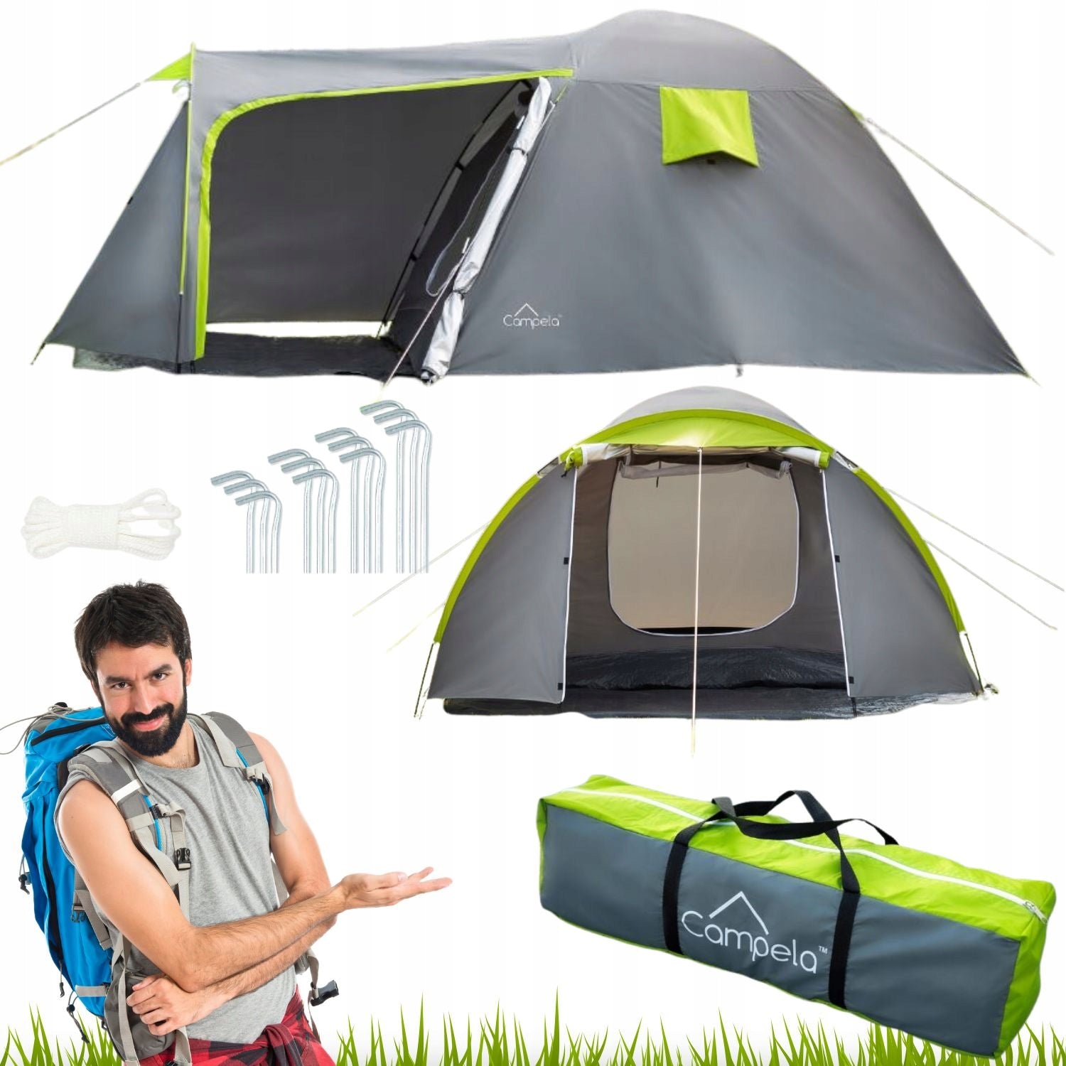 CAMPING TENT CAMPING 4 PERSON FAMILY WATERPROOF
