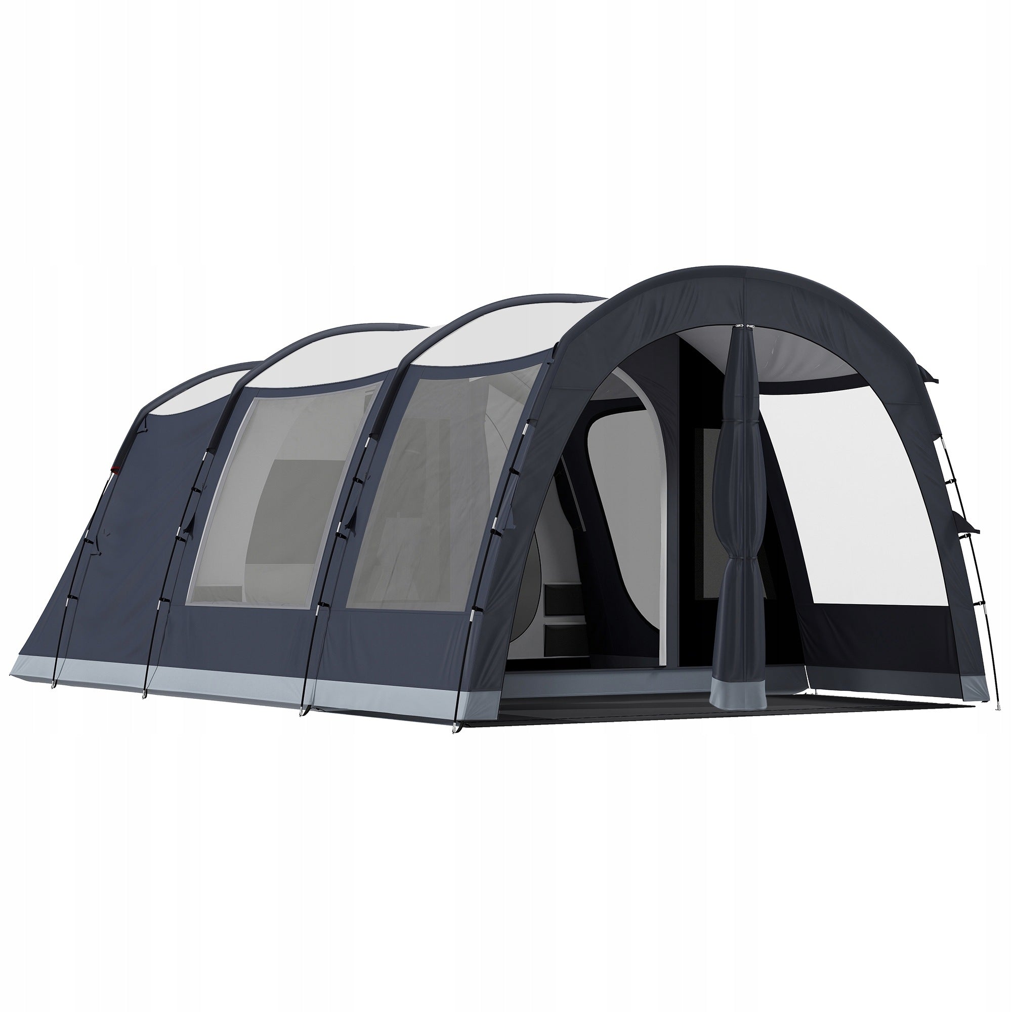 CAMPING TENT FOR 4 PEOPLE WITH 2 BEDROOMS 5.4×3.2×2.1M, BLUE