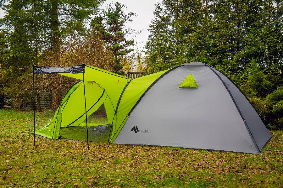 CAMPING TENT LARGE 4-PERSON IGLO 215x460cm WITH VESTIBULE Packaging status original