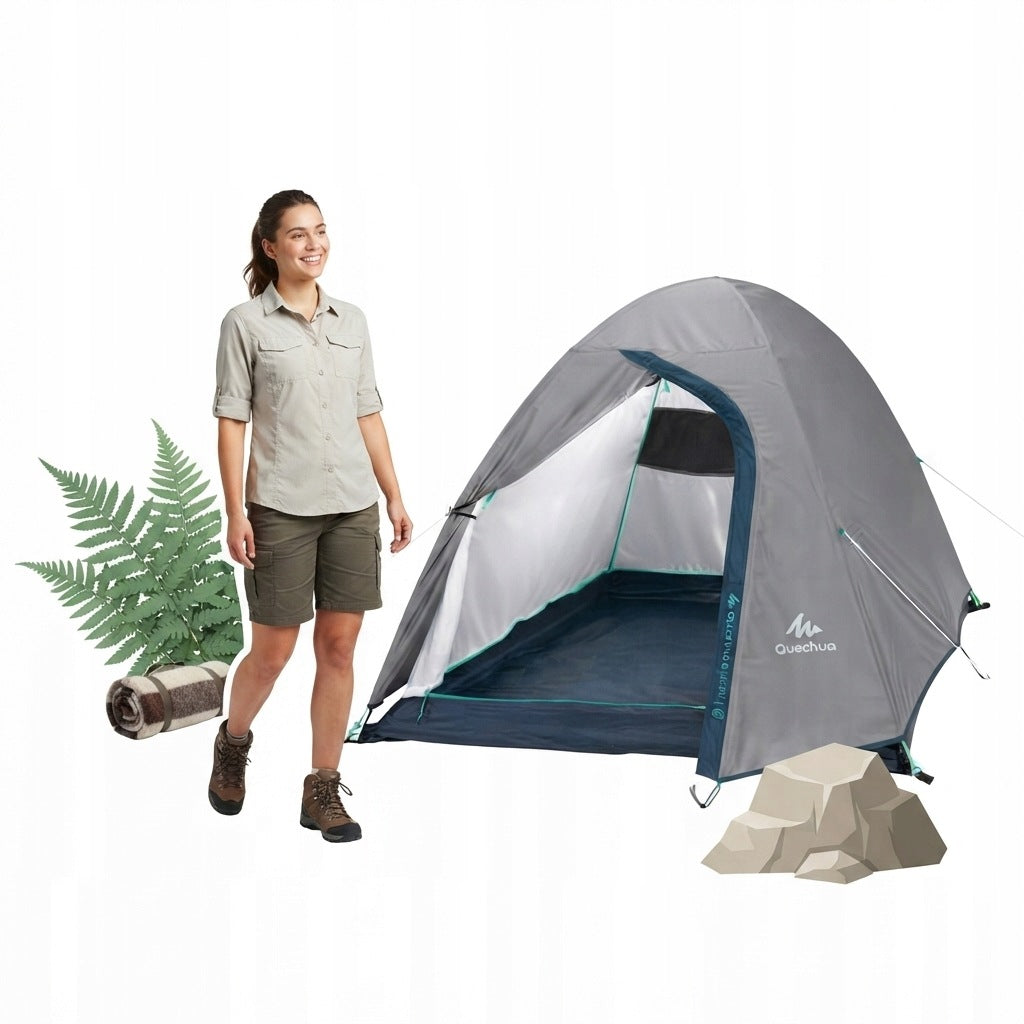CAMPING TENT QUECHUA MH100 2-OS WATER RESISTANT SHADING