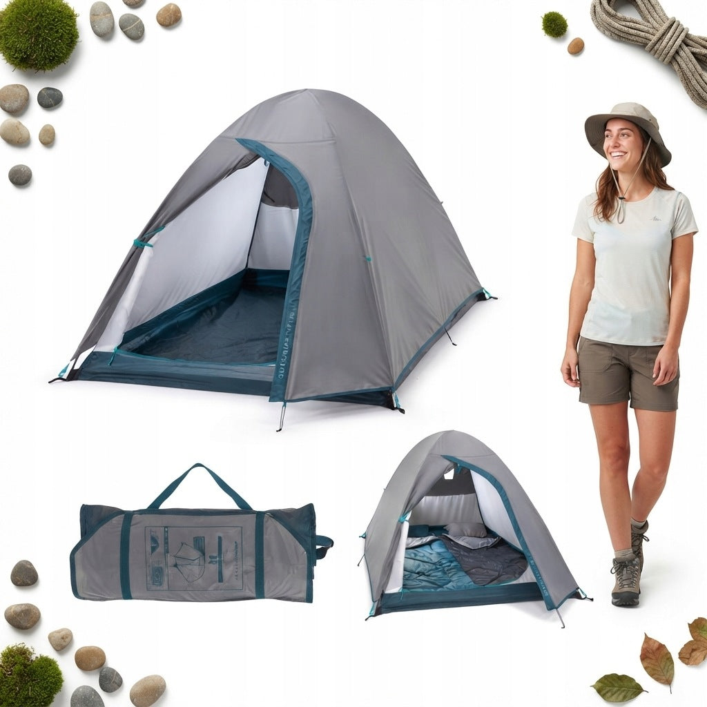 CAMPING TENT QUECHUA MH100 - TWO-COAT FOR 2 PEOPLE