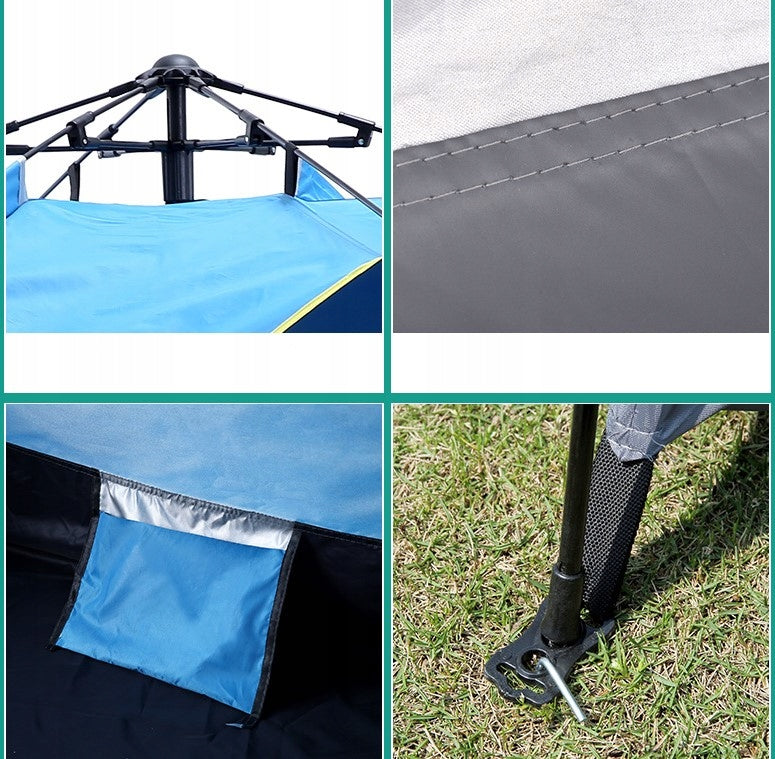 CAMPING TENT SELF-FOLDING TOURIST 200x200x145CM 4 PERSONS Waterproofness 2000 mm