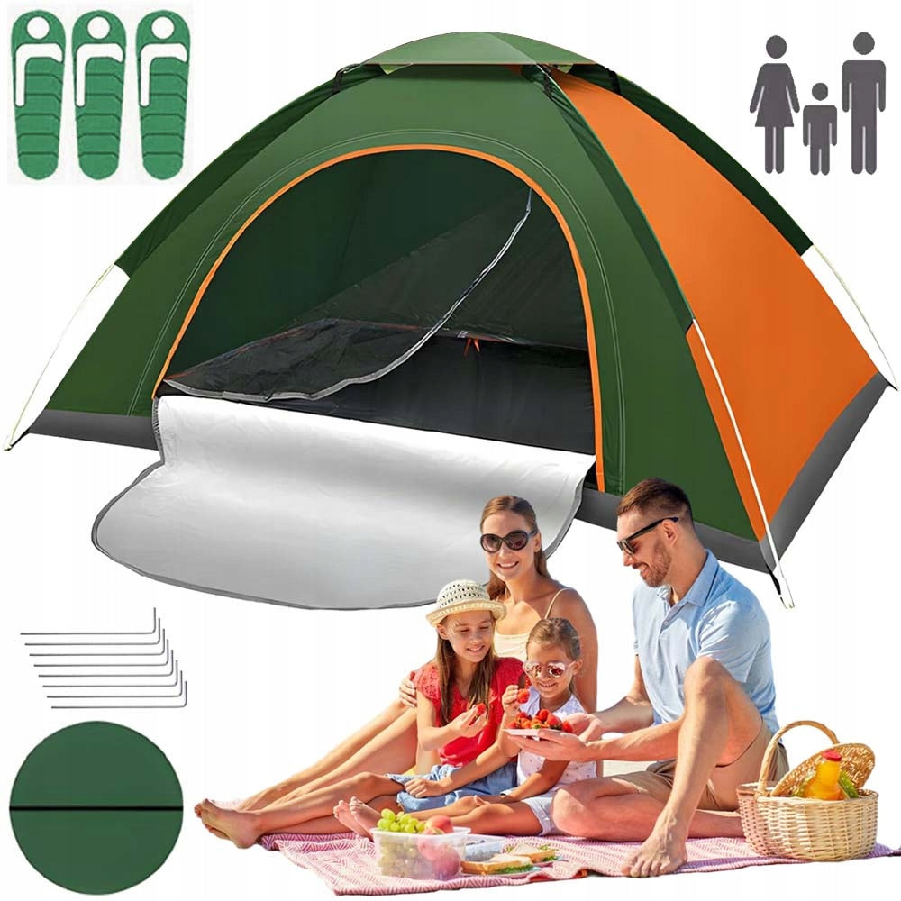 CAMPING TENT SELF-FOLDING WATERPROOF FOLDING 3 PERSONS BEFORE UV