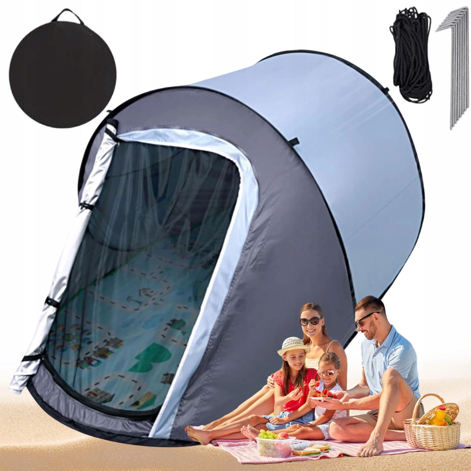 CAMPING TENT TOURIST POP UP 2 PERSON UV 98 PROTECTION FOR FOREST BEACH