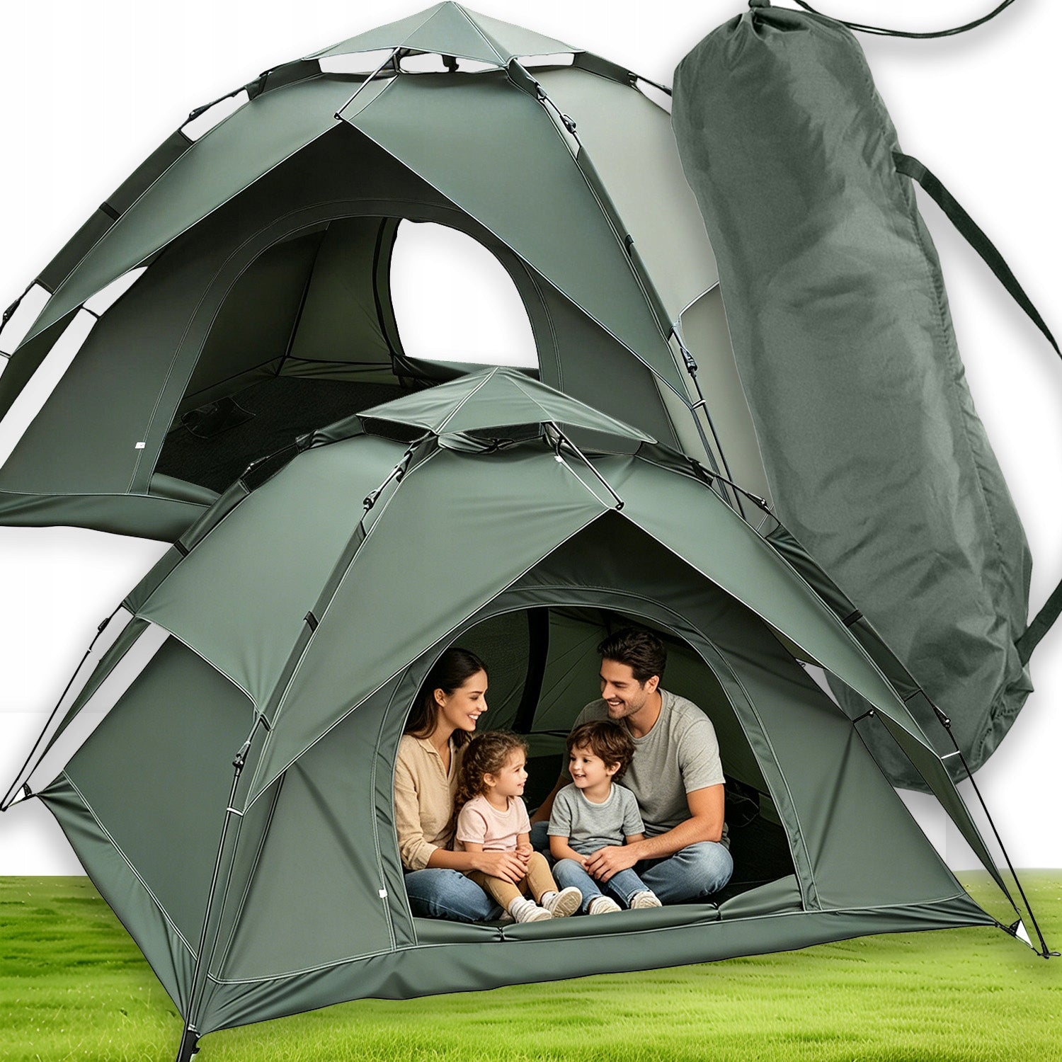 CAMPING TOURIST TENT WATERPROOF SELF-FOLDING 2 PERSONS 210cm